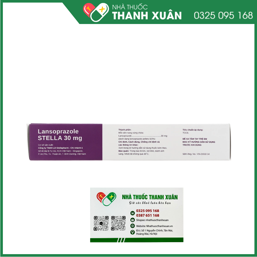 Lansoprazole STELLA 30mg trị loét dạ dày, trào ngược dạ dày, thực quản